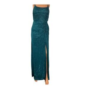 Glitter Ruched Mermaid Long Wedding Prom Formal Homecoming Dress| Size 2, 4